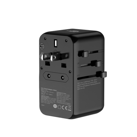 Travel adapter I 100 watt I with 3 USB-C & 2 USB A connections